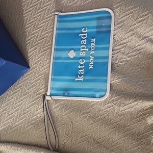 NWT Kate Spade Ella Striped Beach Chair Mesh Wristlet Pouch Bag - Large